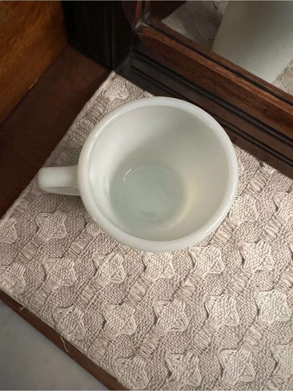 PYREX Vintage Classic D Handle Small 6oz Tableware Serving Coffee Mug Milk Glass
